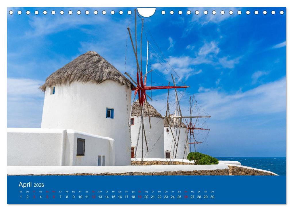 Weitere Ansicht: Griechenland - Mykonos Kalender (Wandkalender 2026 DIN A4 quer), CALVENDO Monatskalender | Michael Bihlmayer - Bihlmayer-MEDIA, Calvendo