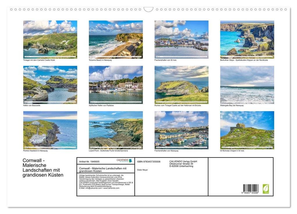 Weitere Ansicht: Cornwall - Malerische Landschaften mit grandiosen Küsten (Wandkalender 2026 DIN A2 quer), CALVENDO Monatskalender | Dieter Meyer, Calvendo