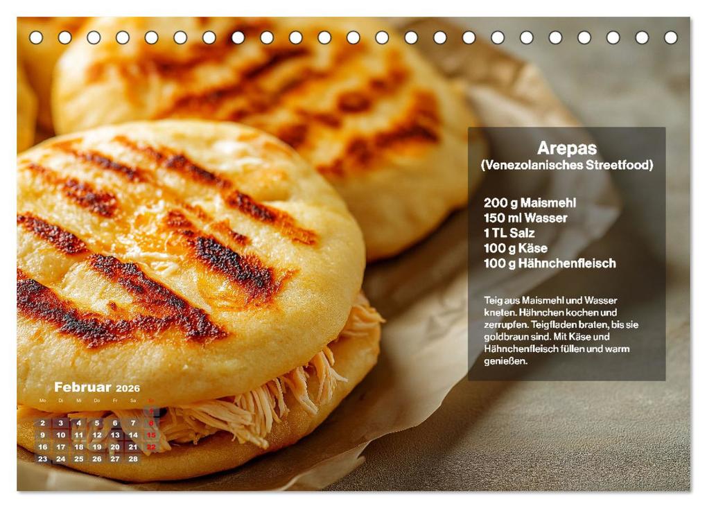 Weitere Ansicht: Streetfood Kalender - Einfache Rezepte aus den Straßenküchen der Welt (Tischkalender 2026 DIN A5 quer), CALVENDO Monatskalender | MB - Fotografie, Calvendo