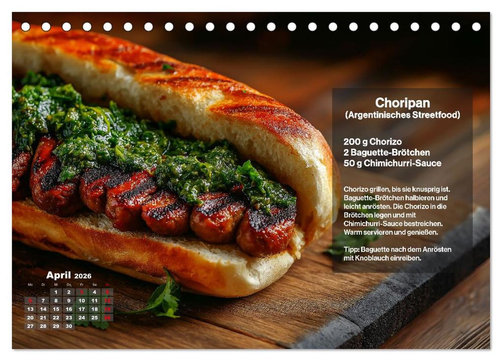 Weitere Ansicht: Streetfood Kalender - Einfache Rezepte aus den Straßenküchen der Welt (Tischkalender 2026 DIN A5 quer), CALVENDO Monatskalender | MB - Fotografie, Calvendo