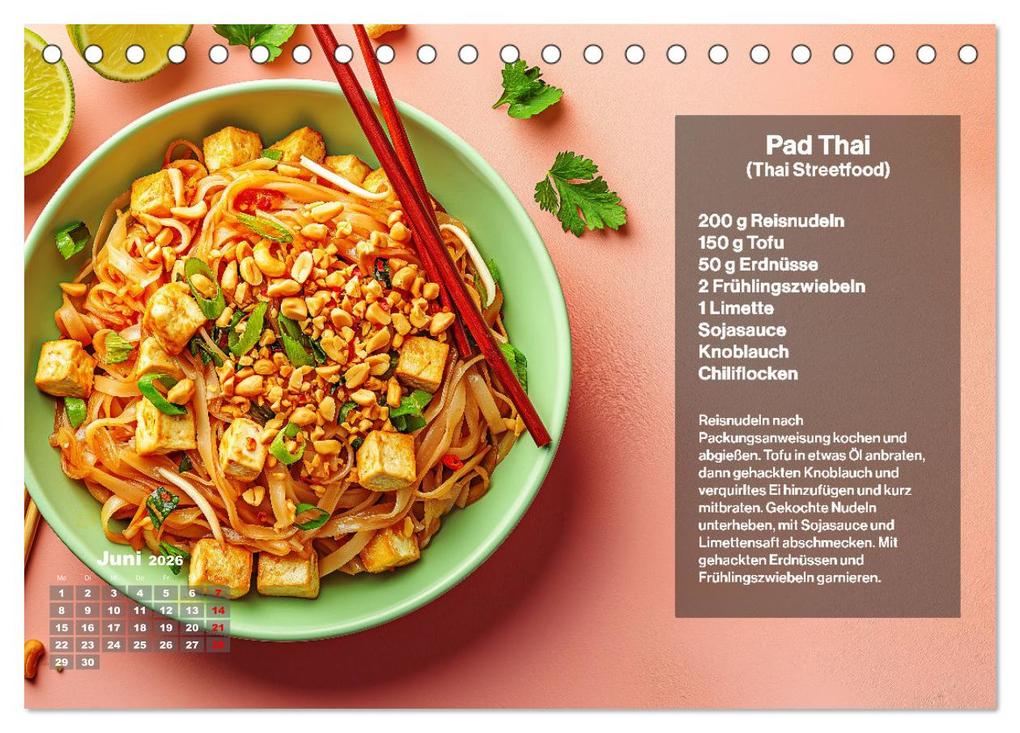 Weitere Ansicht: Streetfood Kalender - Einfache Rezepte aus den Straßenküchen der Welt (Tischkalender 2026 DIN A5 quer), CALVENDO Monatskalender | MB - Fotografie, Calvendo