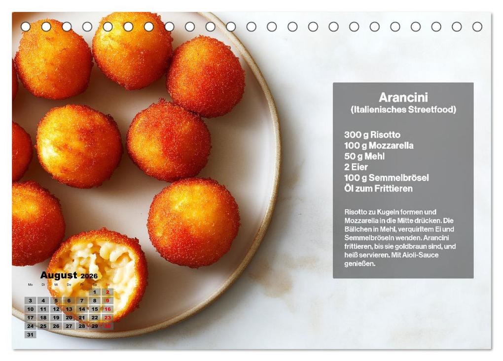 Weitere Ansicht: Streetfood Kalender - Einfache Rezepte aus den Straßenküchen der Welt (Tischkalender 2026 DIN A5 quer), CALVENDO Monatskalender | MB - Fotografie, Calvendo