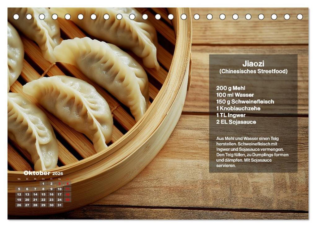 Weitere Ansicht: Streetfood Kalender - Einfache Rezepte aus den Straßenküchen der Welt (Tischkalender 2026 DIN A5 quer), CALVENDO Monatskalender | MB - Fotografie, Calvendo