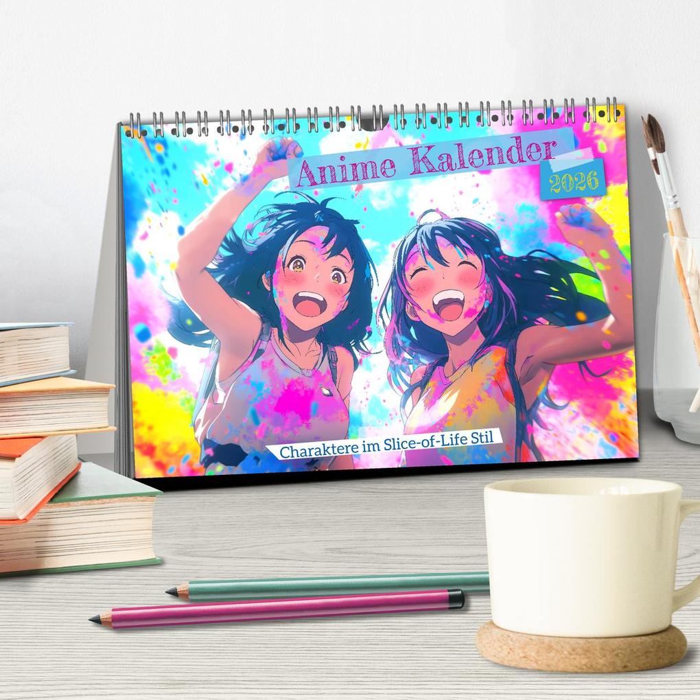 Weitere Ansicht: Anime Kalender - Charaktere im Slice-of-Life Stil (Tischkalender 2026 DIN A5 quer), CALVENDO Monatskalender | MB Fotografie, Calvendo