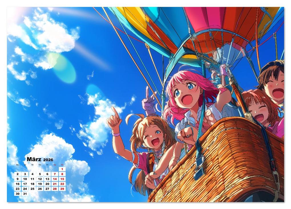 Weitere Ansicht: Anime Kalender - Charaktere im Slice-of-Life Stil (Tischkalender 2026 DIN A5 quer), CALVENDO Monatskalender | MB Fotografie, Calvendo