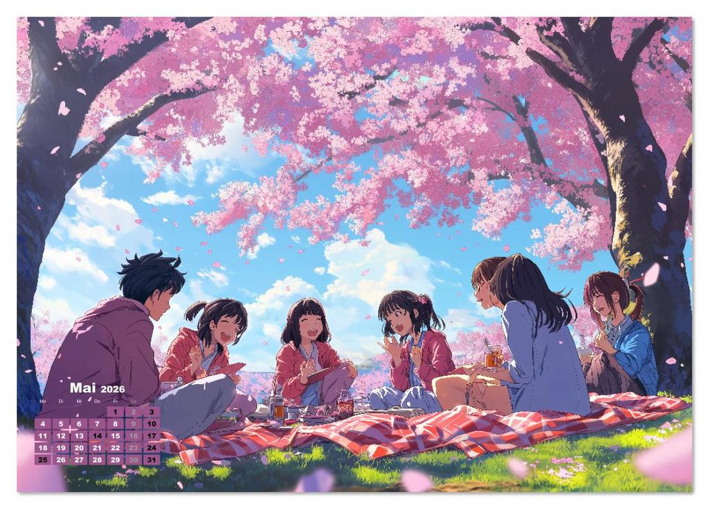 Weitere Ansicht: Anime Kalender - Charaktere im Slice-of-Life Stil (Tischkalender 2026 DIN A5 quer), CALVENDO Monatskalender | MB Fotografie, Calvendo