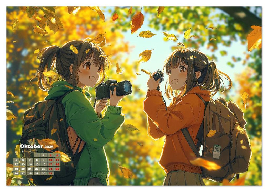 Weitere Ansicht: Anime Kalender - Charaktere im Slice-of-Life Stil (Tischkalender 2026 DIN A5 quer), CALVENDO Monatskalender | MB Fotografie, Calvendo