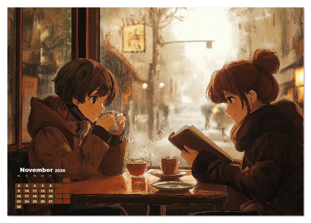Weitere Ansicht: Anime Kalender - Charaktere im Slice-of-Life Stil (Tischkalender 2026 DIN A5 quer), CALVENDO Monatskalender | MB Fotografie, Calvendo