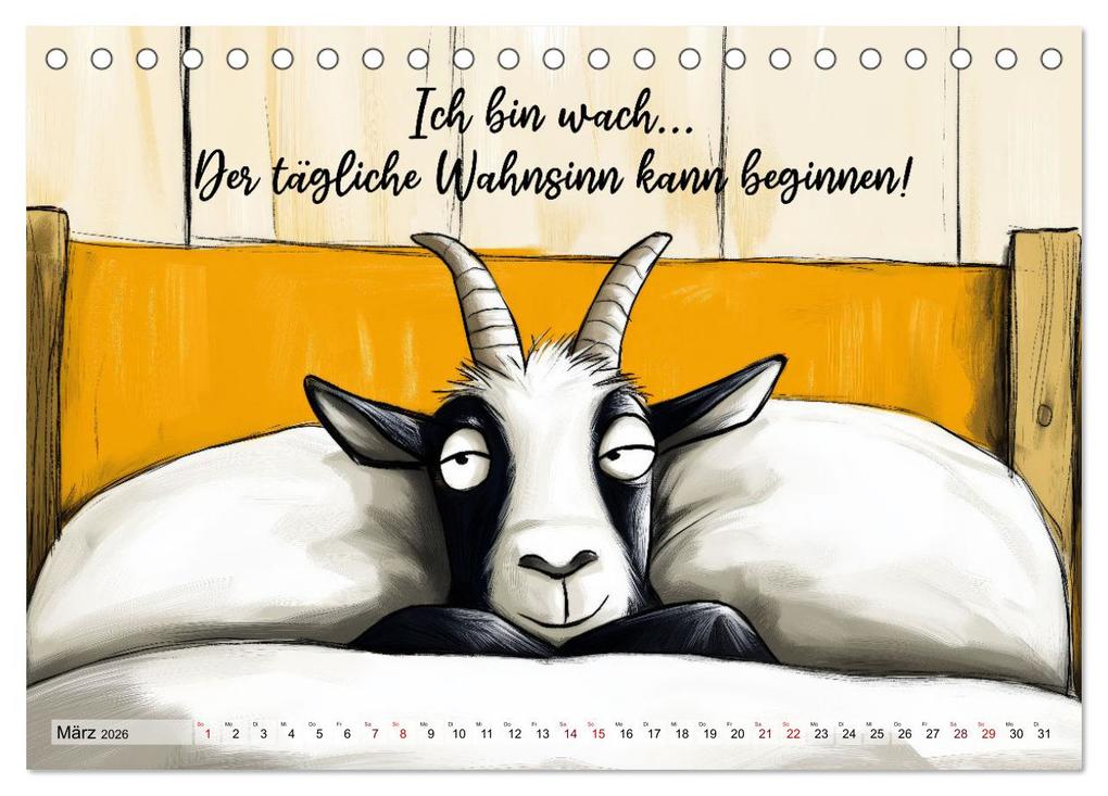 Weitere Ansicht: Ziegen, süß aber psycho (Tischkalender 2026 DIN A5 quer), CALVENDO Monatskalender | Sabine Löwer, Calvendo