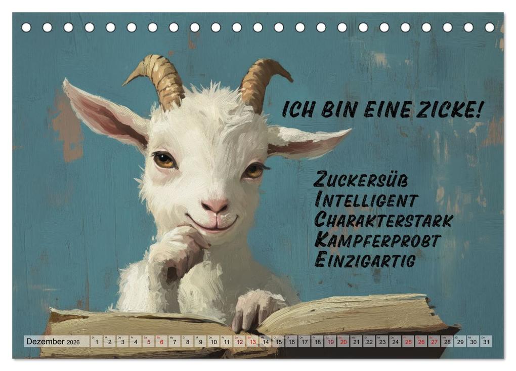 Weitere Ansicht: Ziegen, süß aber psycho (Tischkalender 2026 DIN A5 quer), CALVENDO Monatskalender | Sabine Löwer, Calvendo