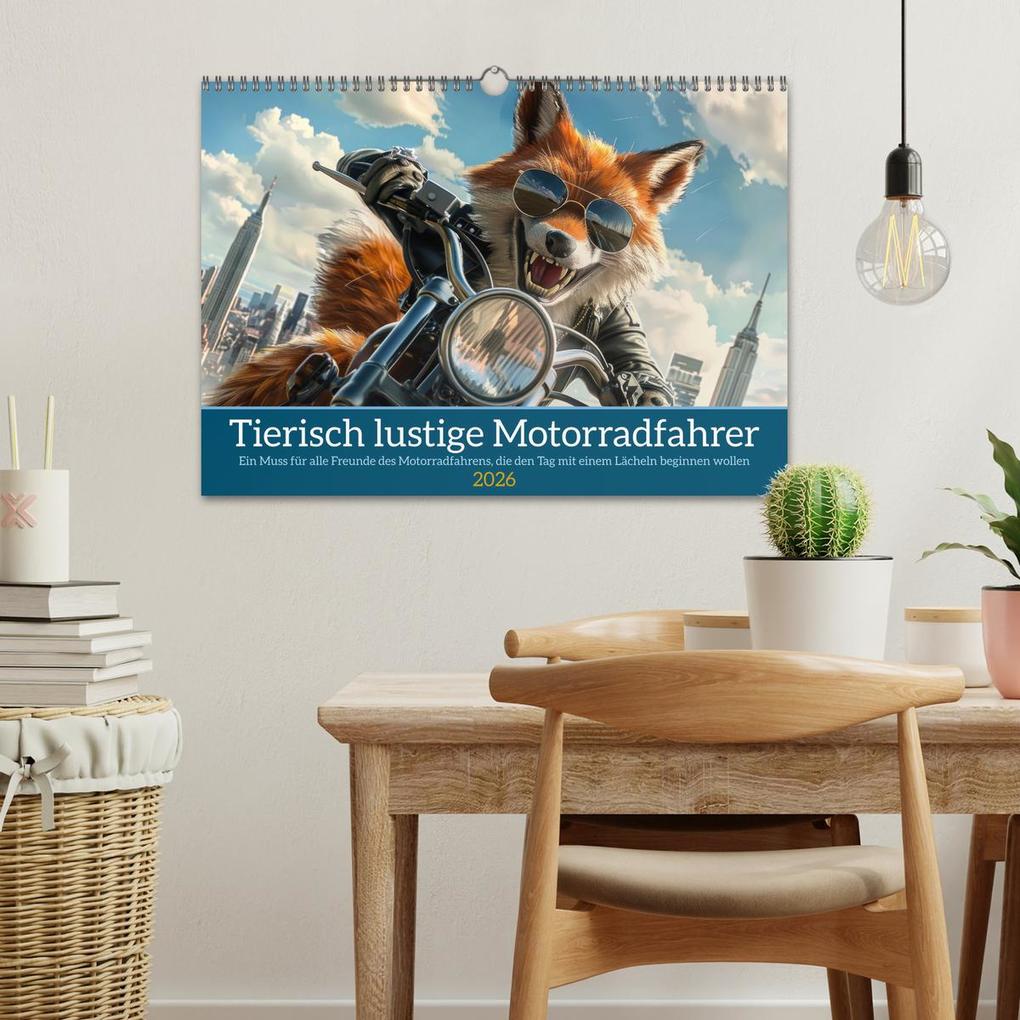 Weitere Ansicht: Tierisch lustige Motorradfahrer (Wandkalender 2026 DIN A3 quer), CALVENDO Monatskalender | Calvendo, Peter Rübsamen