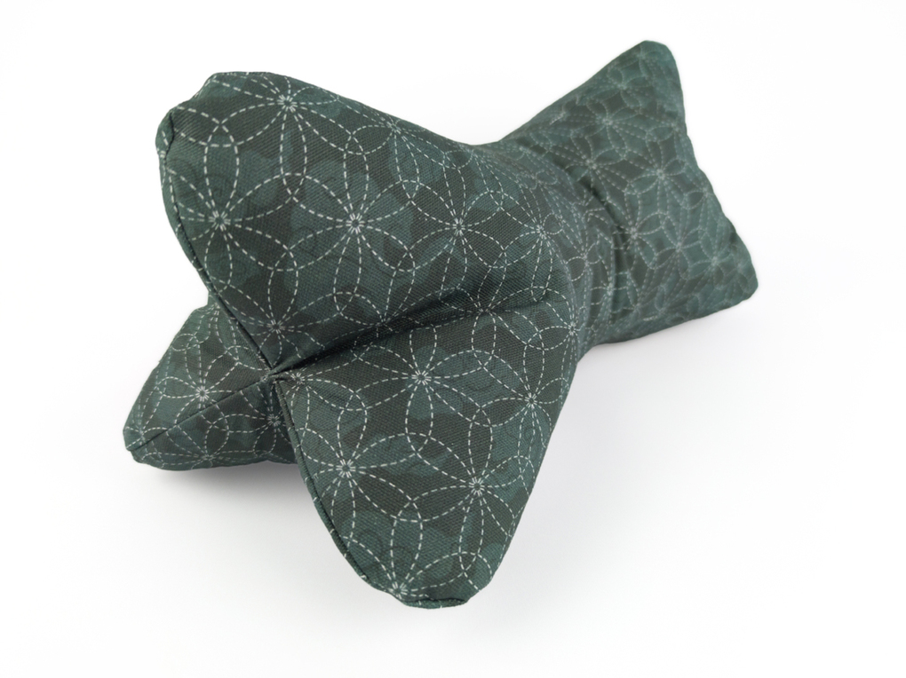 Weitere Ansicht: Leseknochen - Sashiko-Muster schwarzgrün