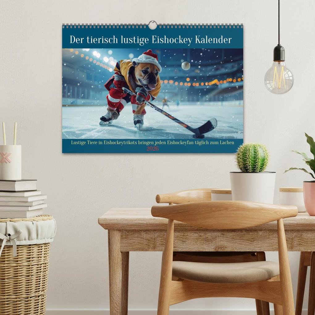 Weitere Ansicht: Der tierisch lustige Eishockey Kalender (Wandkalender 2026 DIN A3 quer), CALVENDO Monatskalender | Calvendo, Peter Rübsamen