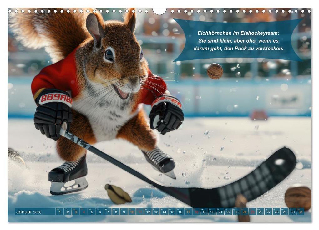 Weitere Ansicht: Der tierisch lustige Eishockey Kalender (Wandkalender 2026 DIN A3 quer), CALVENDO Monatskalender | Calvendo, Peter Rübsamen