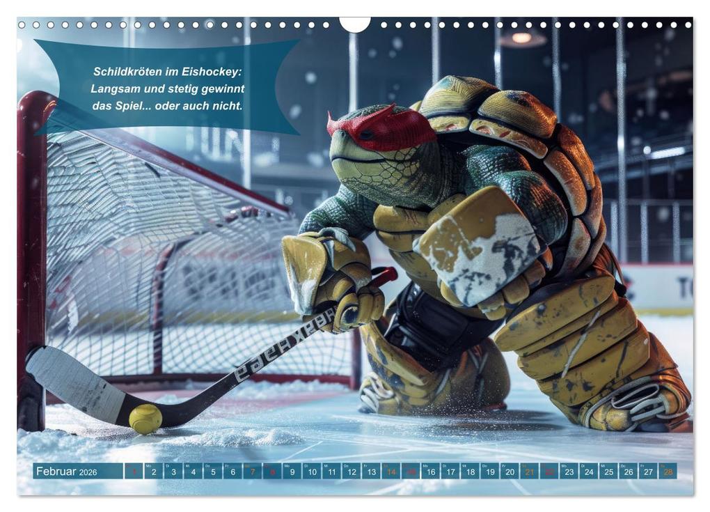 Weitere Ansicht: Der tierisch lustige Eishockey Kalender (Wandkalender 2026 DIN A3 quer), CALVENDO Monatskalender | Calvendo, Peter Rübsamen