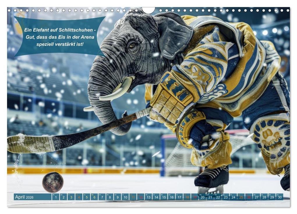 Weitere Ansicht: Der tierisch lustige Eishockey Kalender (Wandkalender 2026 DIN A3 quer), CALVENDO Monatskalender | Calvendo, Peter Rübsamen