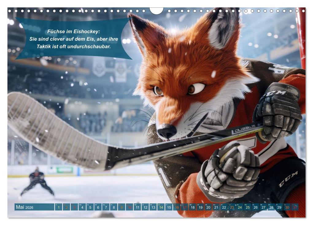 Weitere Ansicht: Der tierisch lustige Eishockey Kalender (Wandkalender 2026 DIN A3 quer), CALVENDO Monatskalender | Calvendo, Peter Rübsamen
