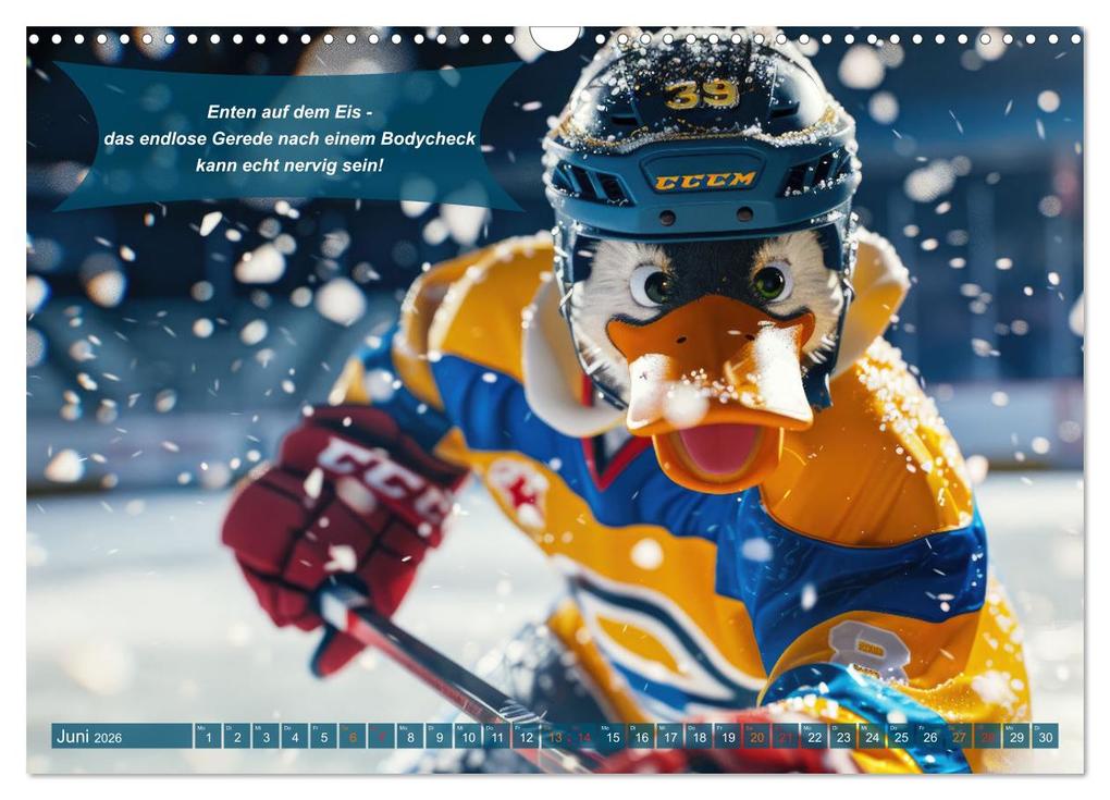 Weitere Ansicht: Der tierisch lustige Eishockey Kalender (Wandkalender 2026 DIN A3 quer), CALVENDO Monatskalender | Calvendo, Peter Rübsamen