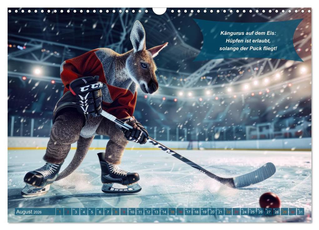 Weitere Ansicht: Der tierisch lustige Eishockey Kalender (Wandkalender 2026 DIN A3 quer), CALVENDO Monatskalender | Calvendo, Peter Rübsamen