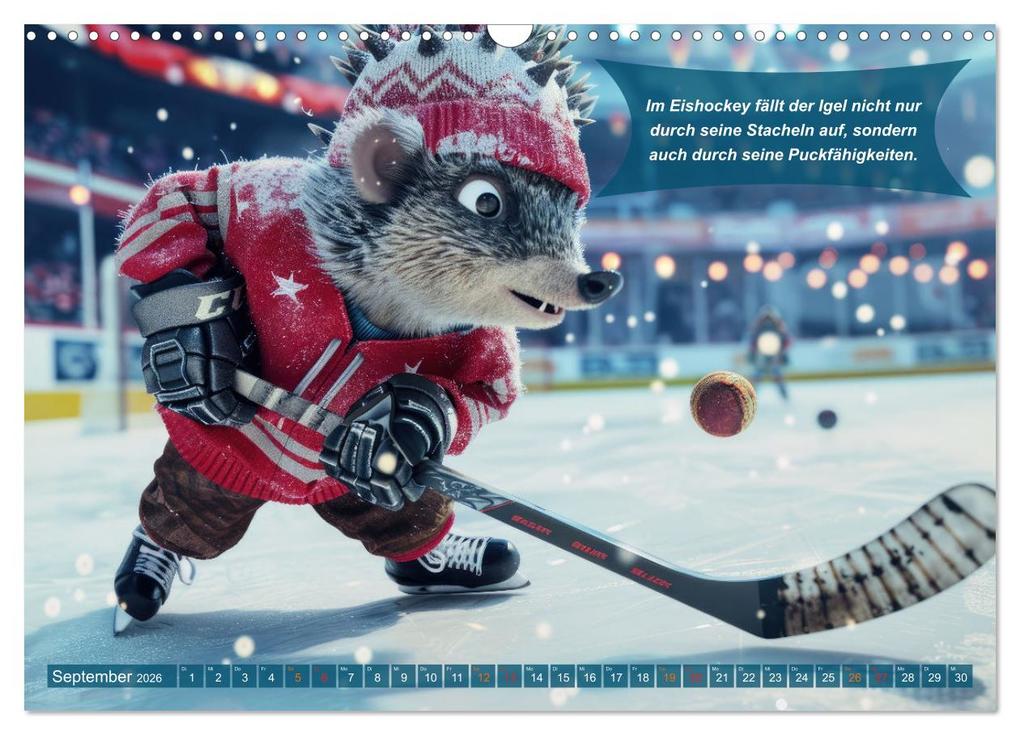 Weitere Ansicht: Der tierisch lustige Eishockey Kalender (Wandkalender 2026 DIN A3 quer), CALVENDO Monatskalender | Calvendo, Peter Rübsamen