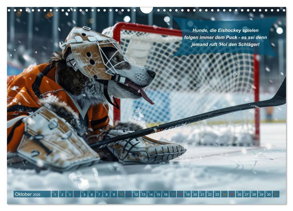 Weitere Ansicht: Der tierisch lustige Eishockey Kalender (Wandkalender 2026 DIN A3 quer), CALVENDO Monatskalender | Calvendo, Peter Rübsamen