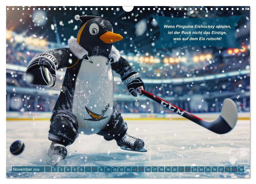 Weitere Ansicht: Der tierisch lustige Eishockey Kalender (Wandkalender 2026 DIN A3 quer), CALVENDO Monatskalender | Calvendo, Peter Rübsamen