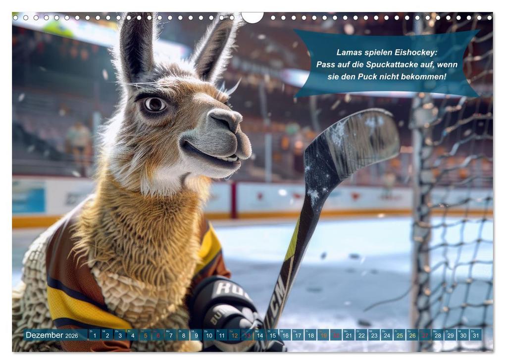 Weitere Ansicht: Der tierisch lustige Eishockey Kalender (Wandkalender 2026 DIN A3 quer), CALVENDO Monatskalender | Calvendo, Peter Rübsamen