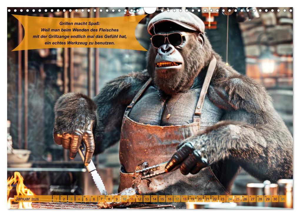 Weitere Ansicht: Tierisch lustige Grillmeister (Wandkalender 2026 DIN A3 quer), CALVENDO Monatskalender | Calvendo, Peter Rübsamen