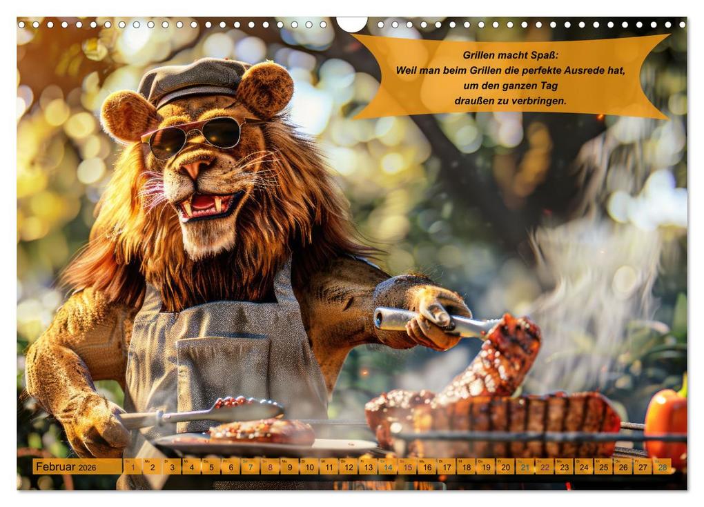Weitere Ansicht: Tierisch lustige Grillmeister (Wandkalender 2026 DIN A3 quer), CALVENDO Monatskalender | Calvendo, Peter Rübsamen