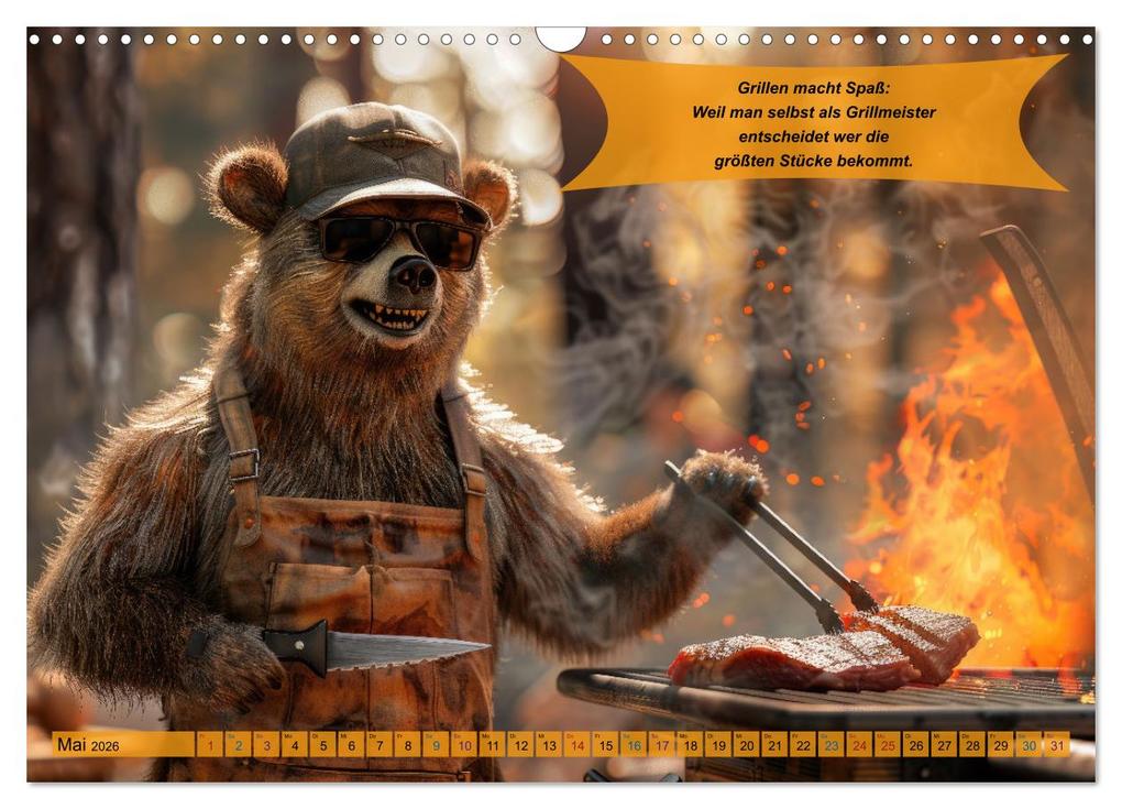 Weitere Ansicht: Tierisch lustige Grillmeister (Wandkalender 2026 DIN A3 quer), CALVENDO Monatskalender | Calvendo, Peter Rübsamen