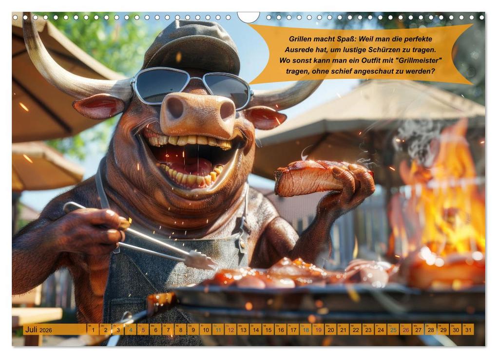Weitere Ansicht: Tierisch lustige Grillmeister (Wandkalender 2026 DIN A3 quer), CALVENDO Monatskalender | Calvendo, Peter Rübsamen