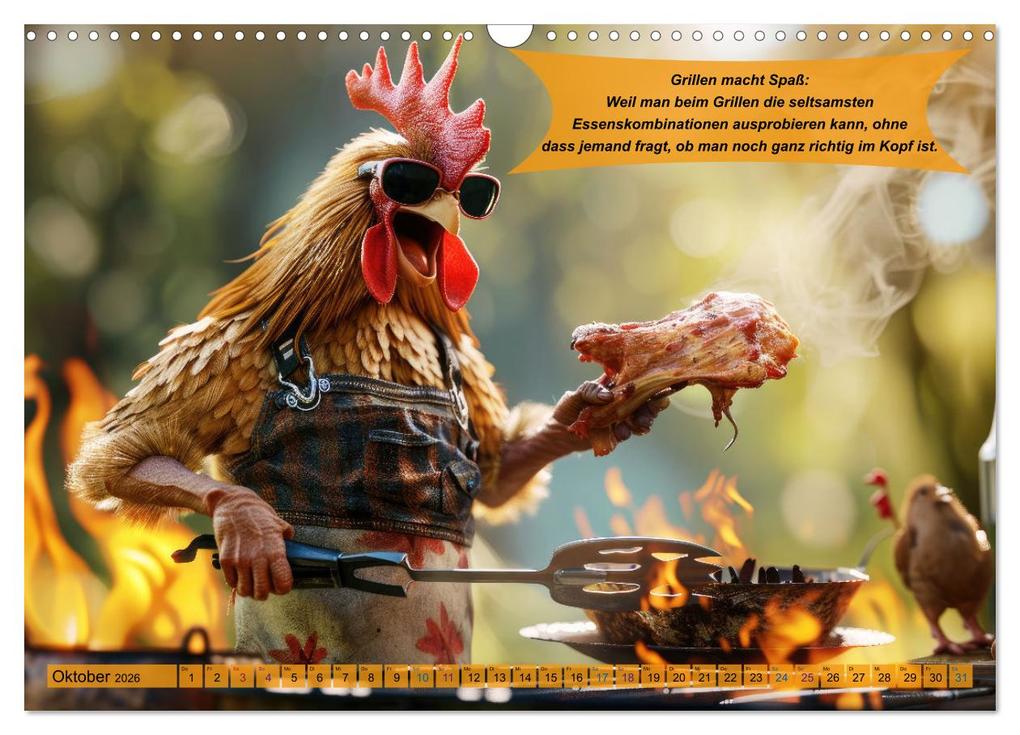 Weitere Ansicht: Tierisch lustige Grillmeister (Wandkalender 2026 DIN A3 quer), CALVENDO Monatskalender | Calvendo, Peter Rübsamen