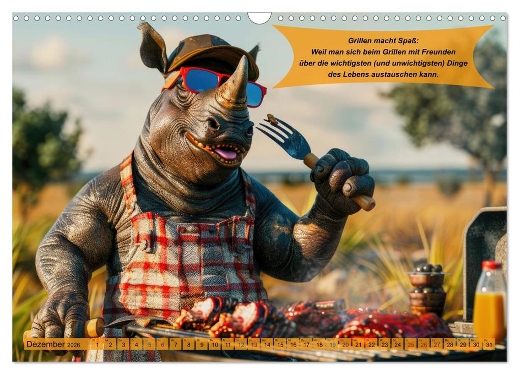 Weitere Ansicht: Tierisch lustige Grillmeister (Wandkalender 2026 DIN A3 quer), CALVENDO Monatskalender | Calvendo, Peter Rübsamen