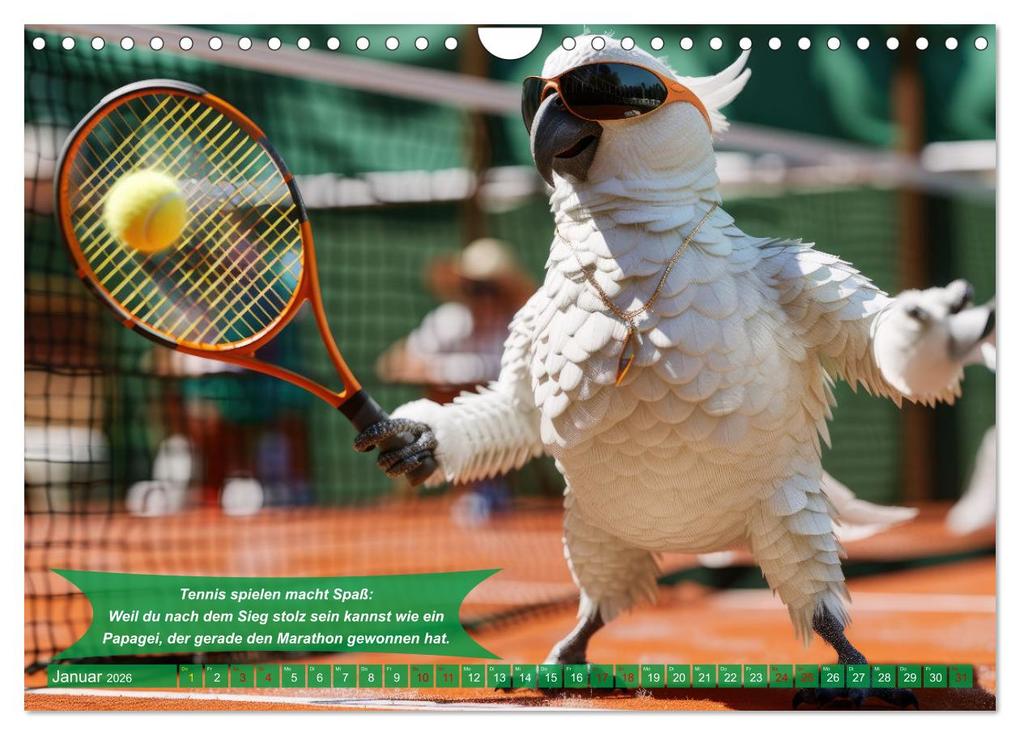 Weitere Ansicht: Der tierisch lustige Tennis-Kalender (Wandkalender 2026 DIN A4 quer), CALVENDO Monatskalender | Calvendo, Peter Rübsamen