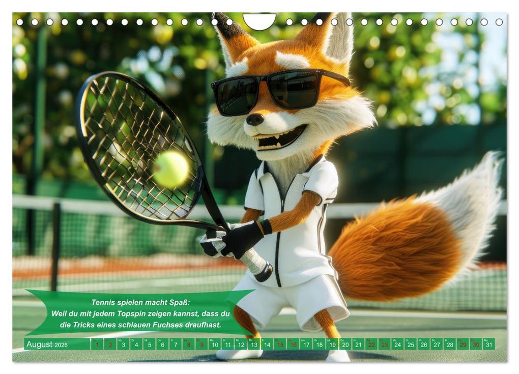 Weitere Ansicht: Der tierisch lustige Tennis-Kalender (Wandkalender 2026 DIN A4 quer), CALVENDO Monatskalender | Calvendo, Peter Rübsamen