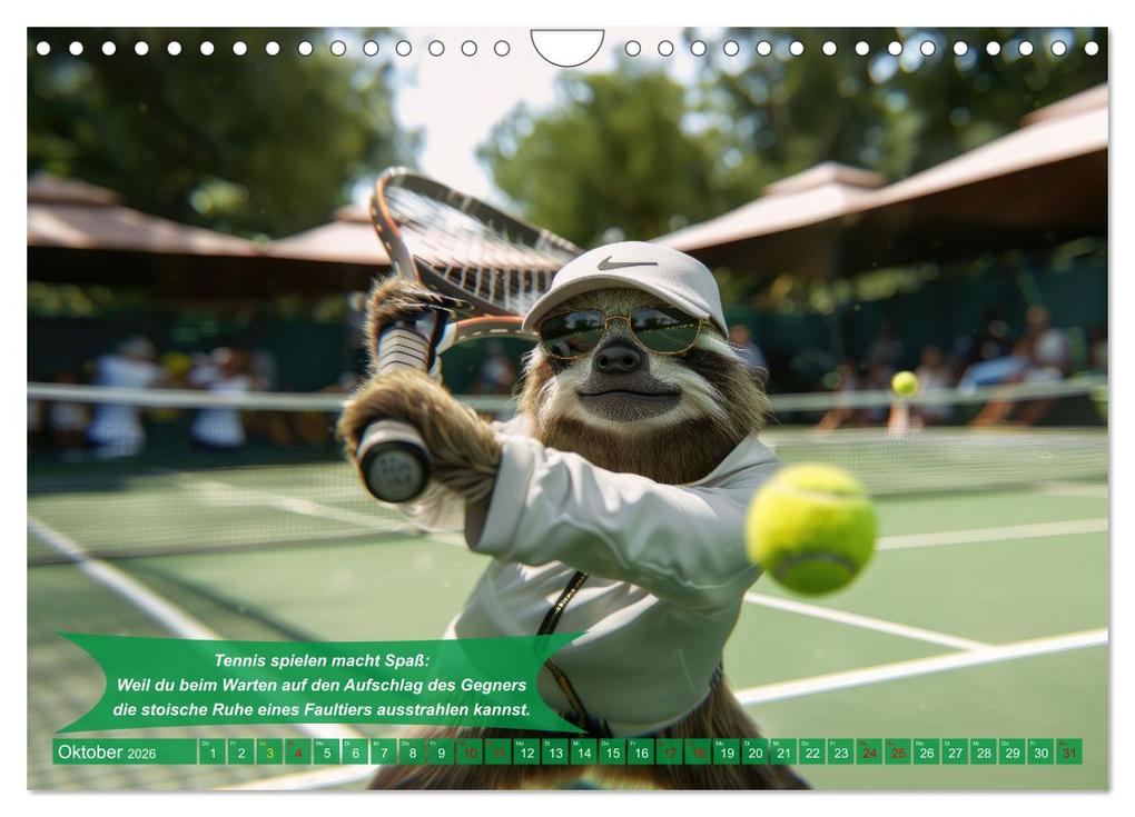 Weitere Ansicht: Der tierisch lustige Tennis-Kalender (Wandkalender 2026 DIN A4 quer), CALVENDO Monatskalender | Calvendo, Peter Rübsamen