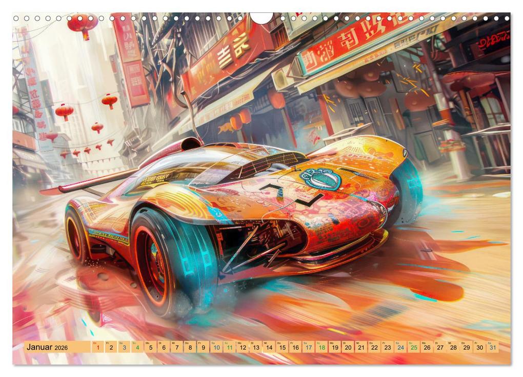 Weitere Ansicht: Futuristische Boliden - Asiatisch inspiriert (Wandkalender 2026 DIN A3 quer), CALVENDO Monatskalender | Calvendo, Liselotte Brunner-Klaus