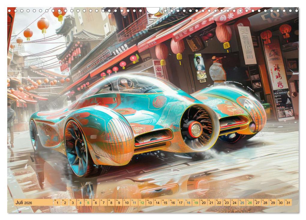 Weitere Ansicht: Futuristische Boliden - Asiatisch inspiriert (Wandkalender 2026 DIN A3 quer), CALVENDO Monatskalender | Calvendo, Liselotte Brunner-Klaus