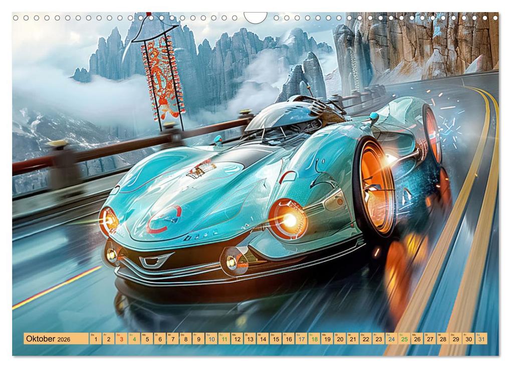 Weitere Ansicht: Futuristische Boliden - Asiatisch inspiriert (Wandkalender 2026 DIN A3 quer), CALVENDO Monatskalender | Calvendo, Liselotte Brunner-Klaus