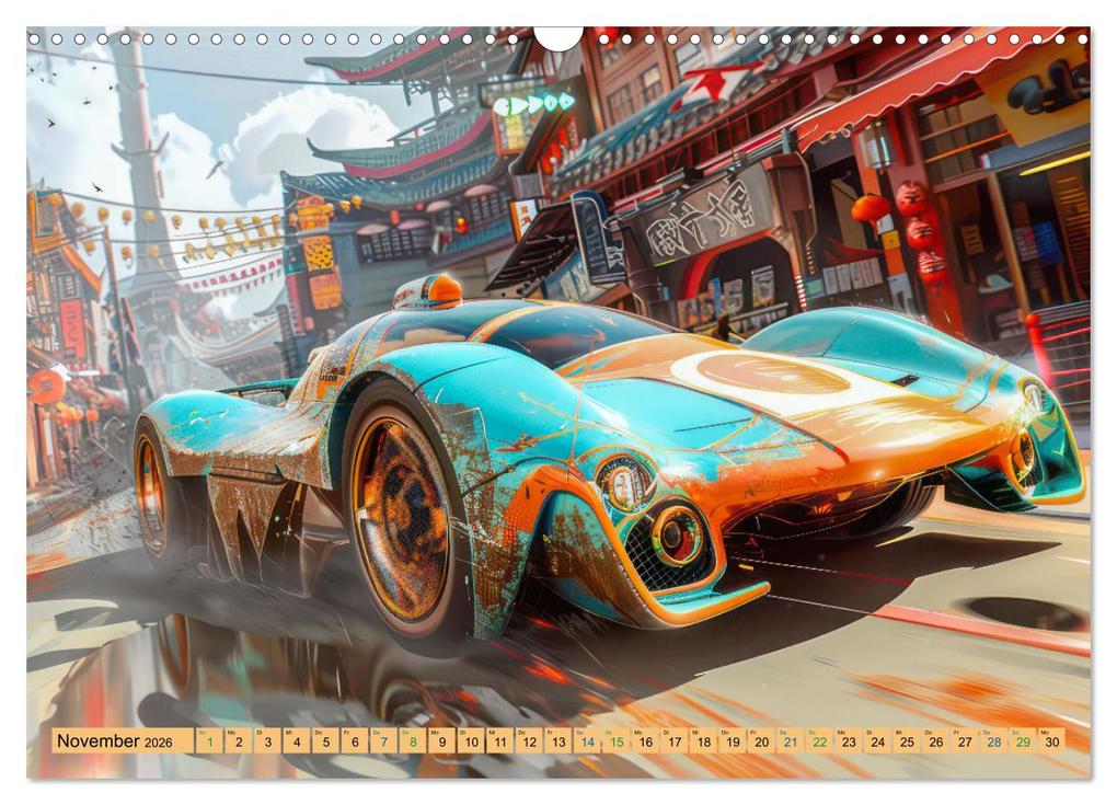 Weitere Ansicht: Futuristische Boliden - Asiatisch inspiriert (Wandkalender 2026 DIN A3 quer), CALVENDO Monatskalender | Calvendo, Liselotte Brunner-Klaus