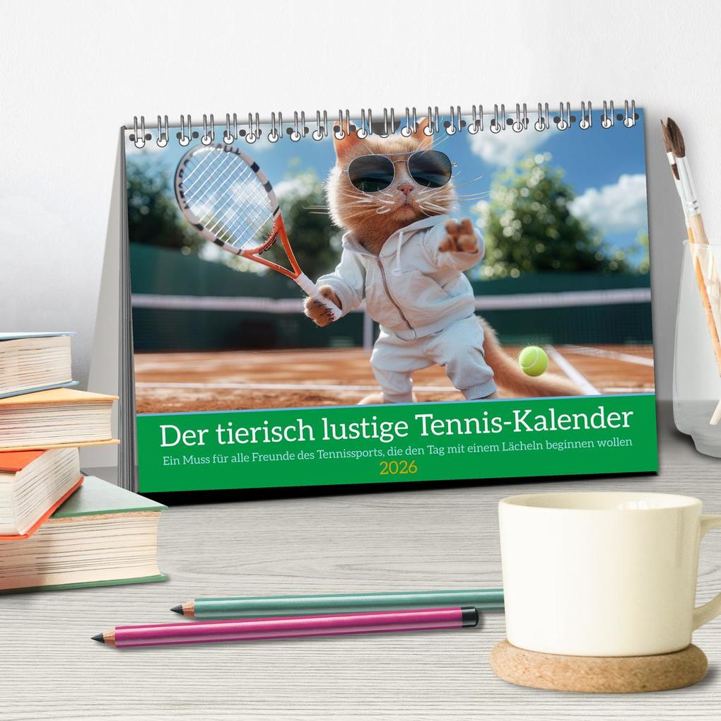 Weitere Ansicht: Der tierisch lustige Tennis-Kalender (Tischkalender 2026 DIN A5 quer), CALVENDO Monatskalender | Calvendo, Peter Rübsamen