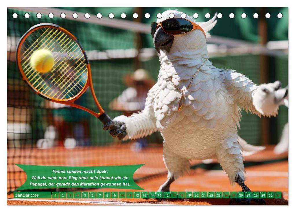 Weitere Ansicht: Der tierisch lustige Tennis-Kalender (Tischkalender 2026 DIN A5 quer), CALVENDO Monatskalender | Calvendo, Peter Rübsamen