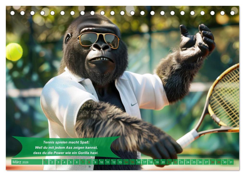 Weitere Ansicht: Der tierisch lustige Tennis-Kalender (Tischkalender 2026 DIN A5 quer), CALVENDO Monatskalender | Calvendo, Peter Rübsamen