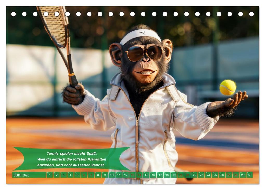 Weitere Ansicht: Der tierisch lustige Tennis-Kalender (Tischkalender 2026 DIN A5 quer), CALVENDO Monatskalender | Calvendo, Peter Rübsamen