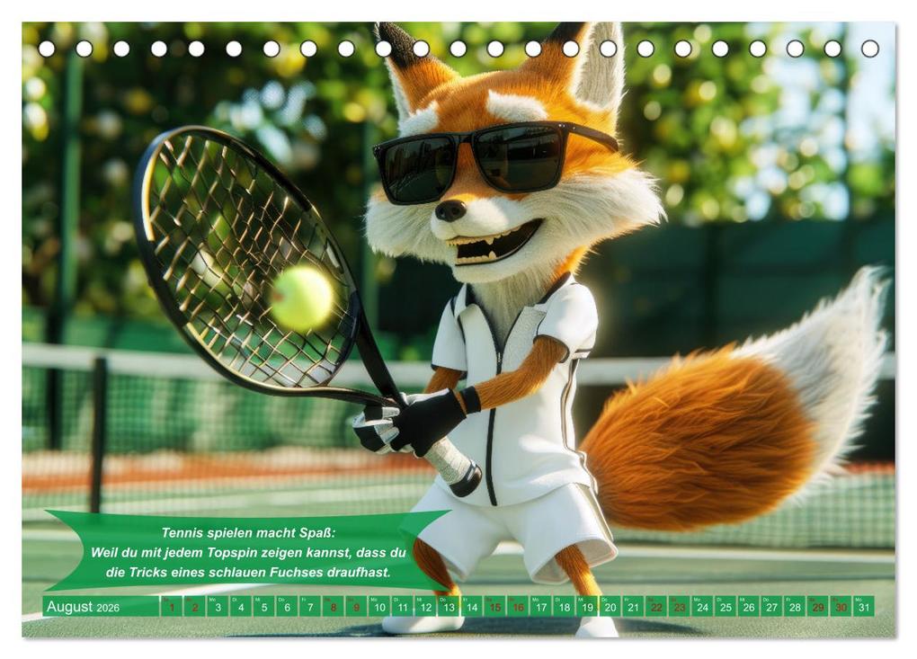 Weitere Ansicht: Der tierisch lustige Tennis-Kalender (Tischkalender 2026 DIN A5 quer), CALVENDO Monatskalender | Calvendo, Peter Rübsamen