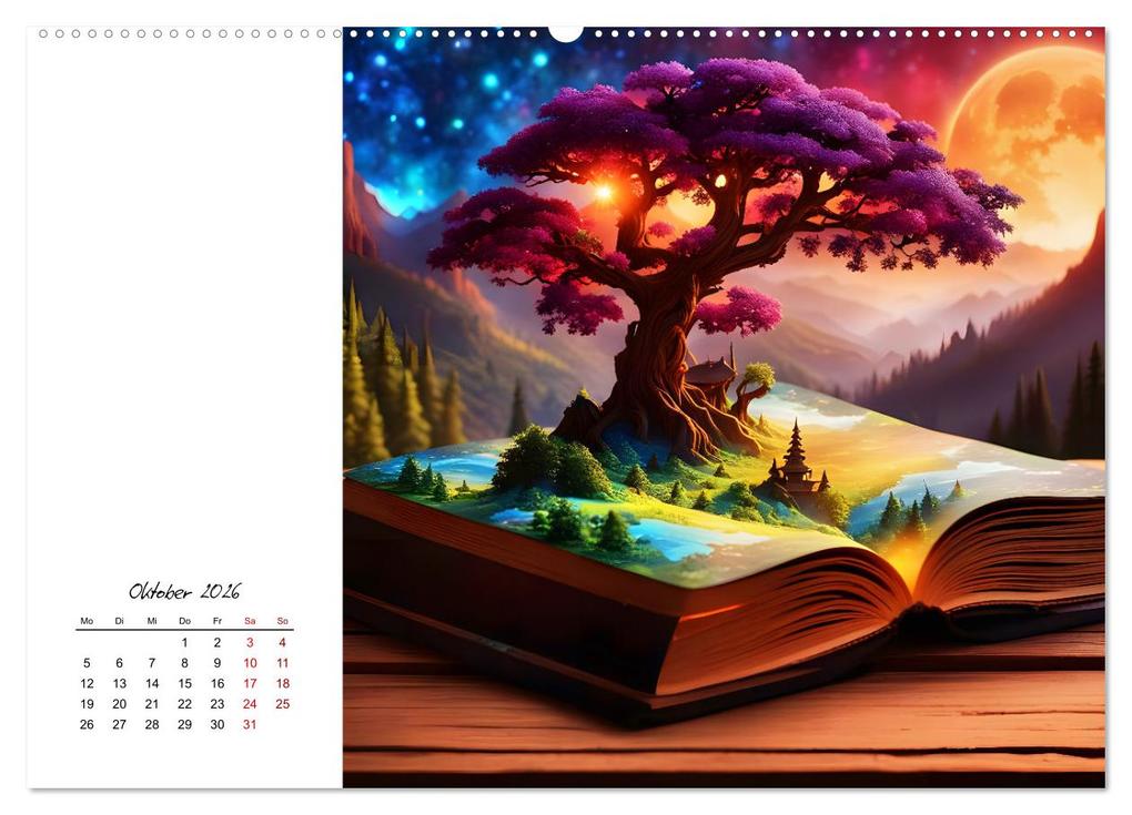 Weitere Ansicht: Fantastische surreale Bücherwelten (hochwertiger Premium Wandkalender 2026 DIN A2 quer), Kunstdruck in Hochglanz | Calvendo, Katharina Stachanczyk