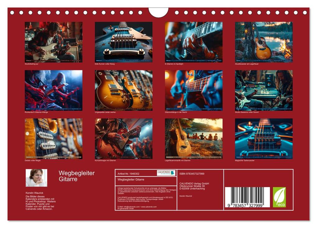 Weitere Ansicht: Wegbegleiter Gitarre (Wandkalender 2026 DIN A4 quer), CALVENDO Monatskalender | Kerstin Waurick, Calvendo