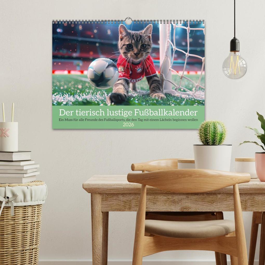 Weitere Ansicht: Der tierisch lustige Fußballkalender (Wandkalender 2026 DIN A3 quer), CALVENDO Monatskalender | Peter Rübsamen, Calvendo
