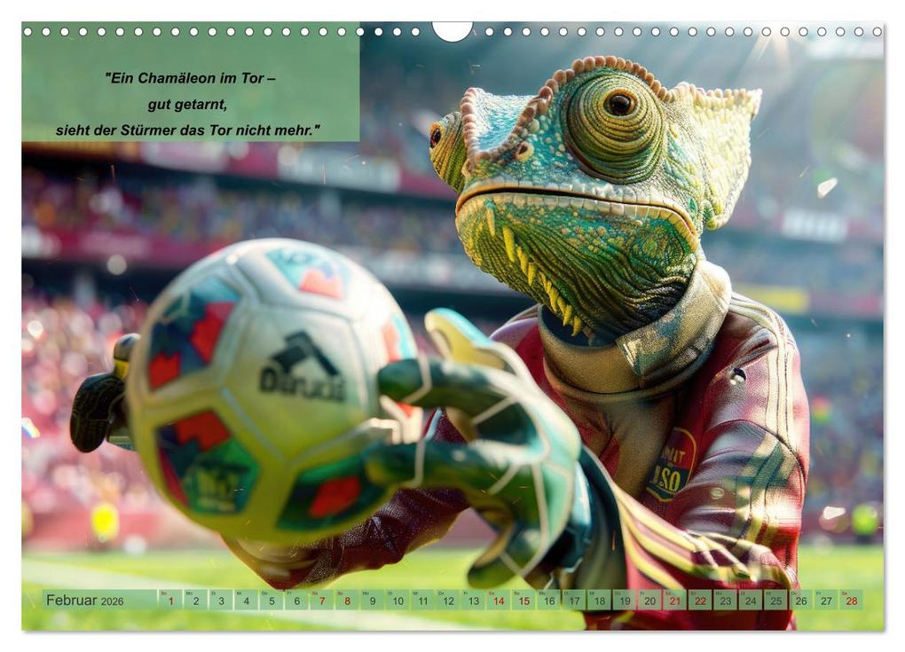 Weitere Ansicht: Der tierisch lustige Fußballkalender (Wandkalender 2026 DIN A3 quer), CALVENDO Monatskalender | Peter Rübsamen, Calvendo