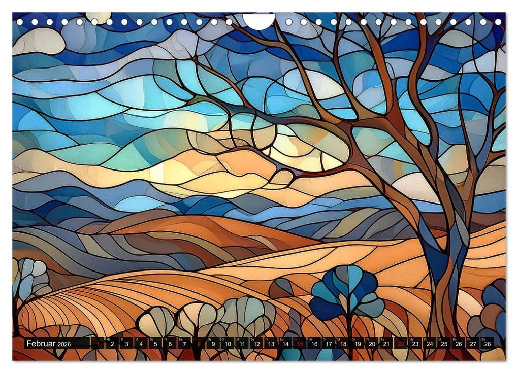 Weitere Ansicht: Der Jahreskreis auf Buntglasfenstern (Wandkalender 2026 DIN A4 quer), CALVENDO Monatskalender | Werner Braun, Calvendo